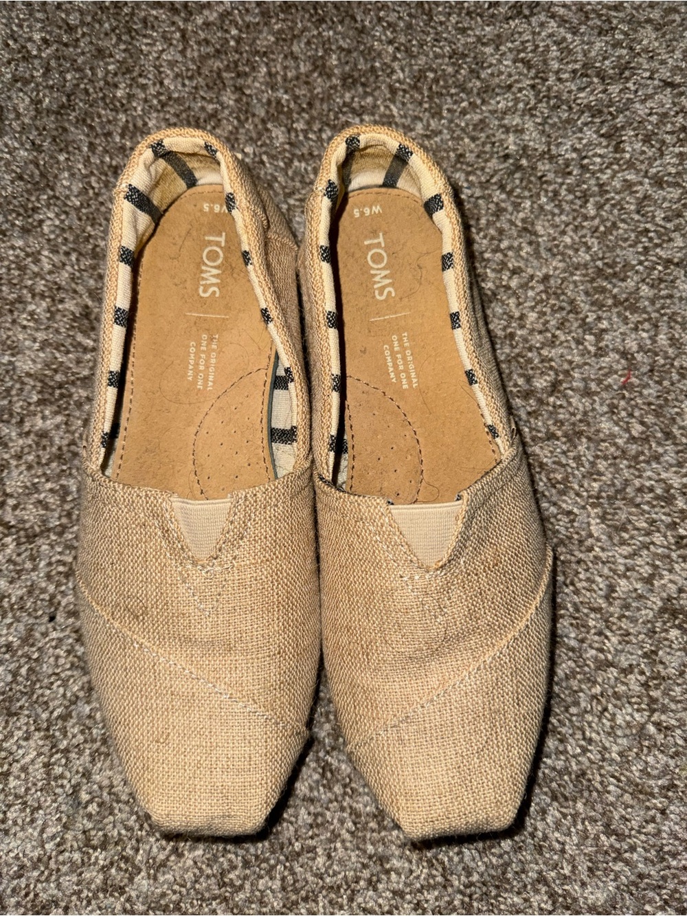 Toms Women's Canvas Slip-On Flats in Beige